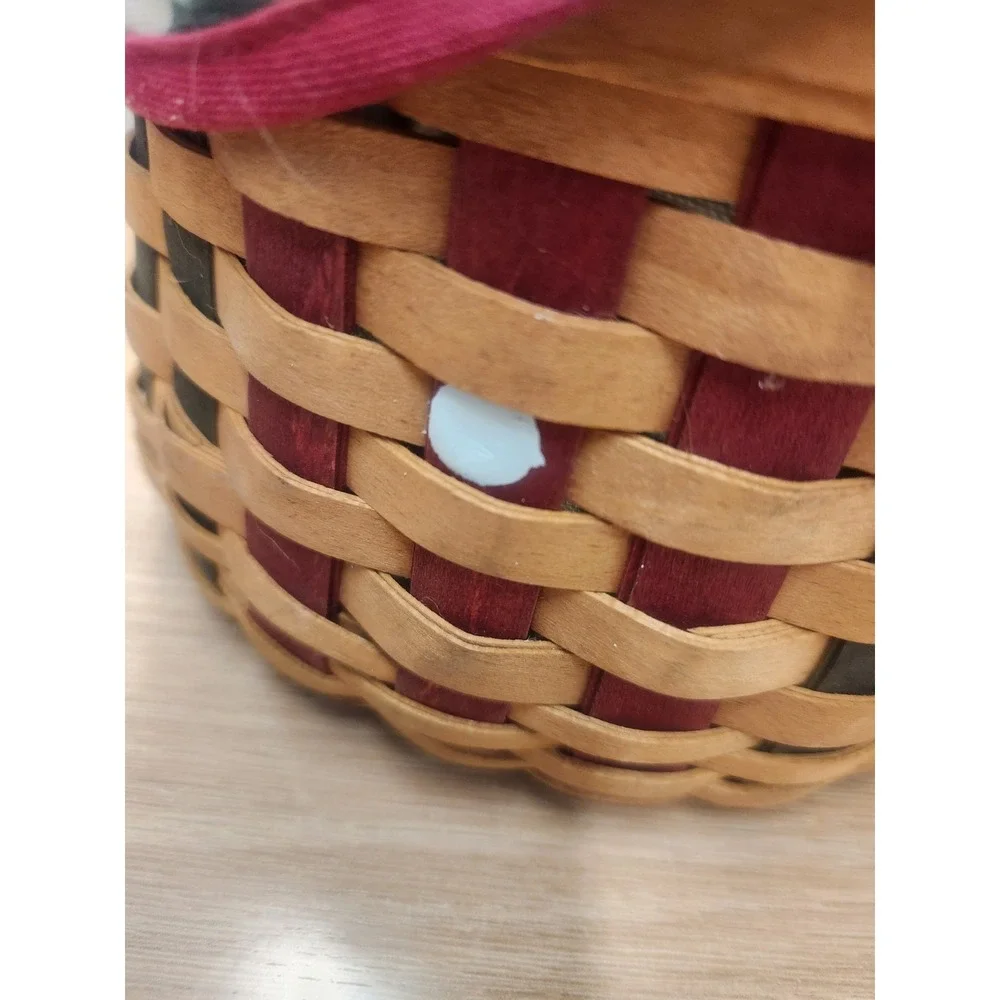Vintage Longaberger 2003 Christmas‎ Collection Caroling basket With Holly Liner